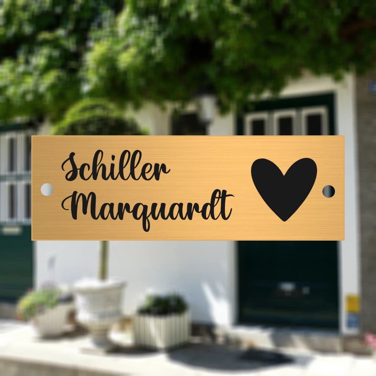 Messingschild mit Gravur | 60x20 mm | Personalisiertes Türschild aus Messing