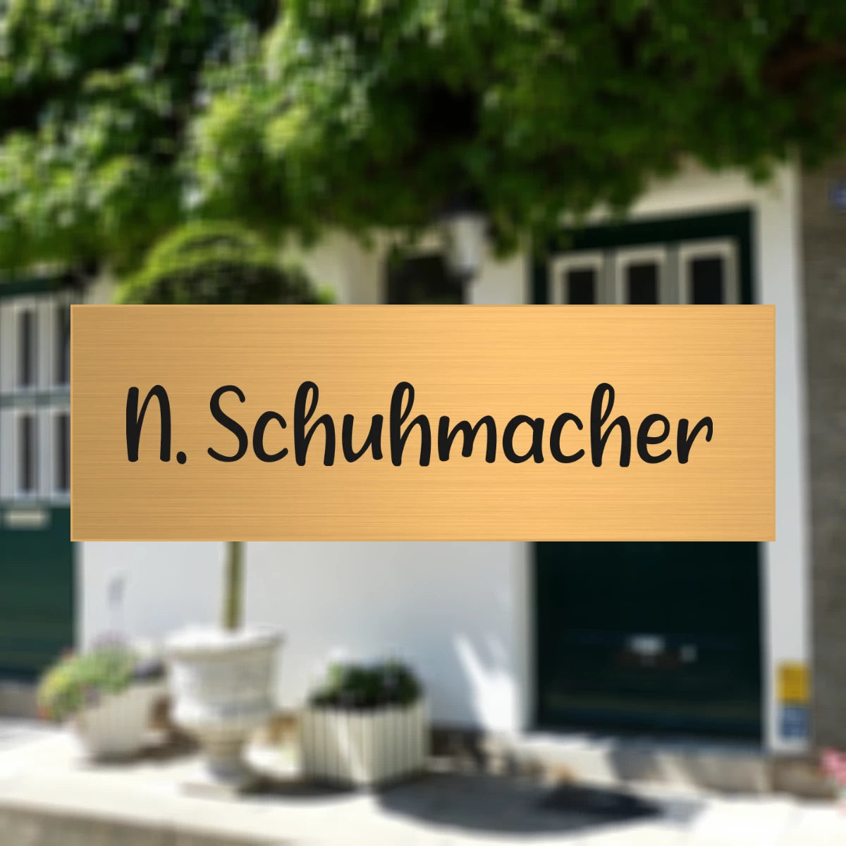 Messingschild mit Gravur | 60x20 mm | Personalisiertes Türschild aus Messing