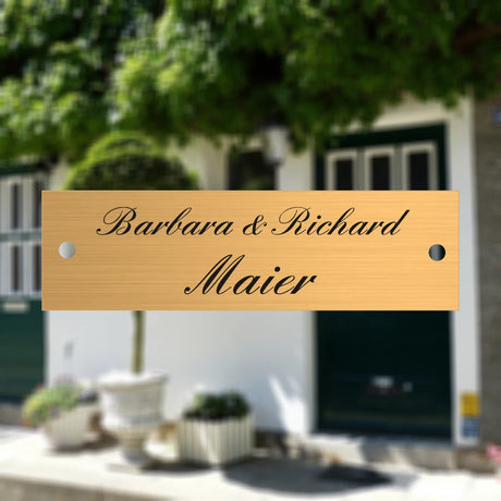 Messingschild mit Gravur | 70x20 mm | Personalisiertes Türschild aus Messing