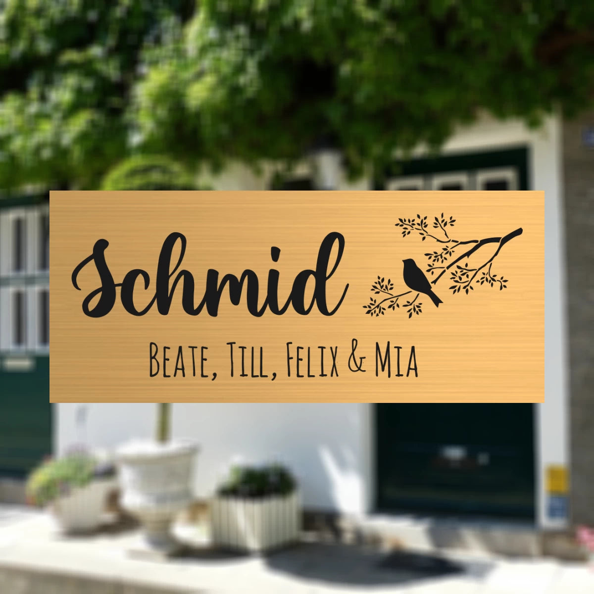 Messingschild mit Gravur | 70x30 mm | Personalisiertes Türschild aus Messing