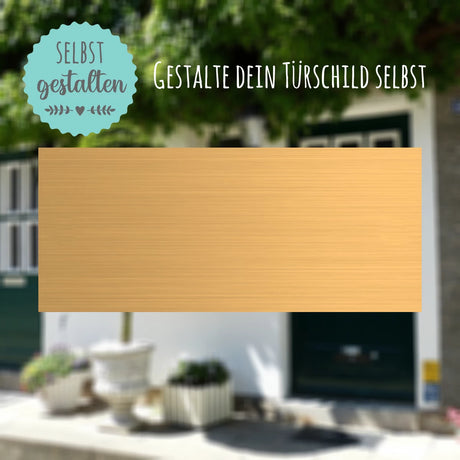 Messingschild mit Gravur | 70x30 mm | Personalisiertes Türschild aus Messing