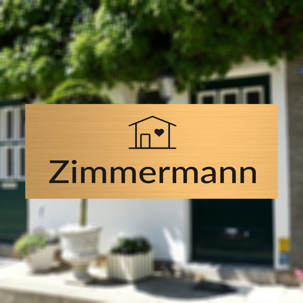Messingschild mit Gravur | 80x30 mm | Personalisiertes Türschild aus Messing