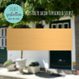 Messingschild mit Gravur | 90x30 mm | Personalisiertes Türschild aus Messing