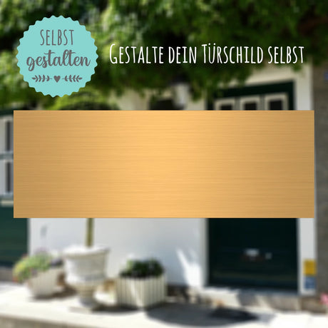 Messingschild mit Gravur | 140x50 mm | Personalisiertes Türschild aus Messing