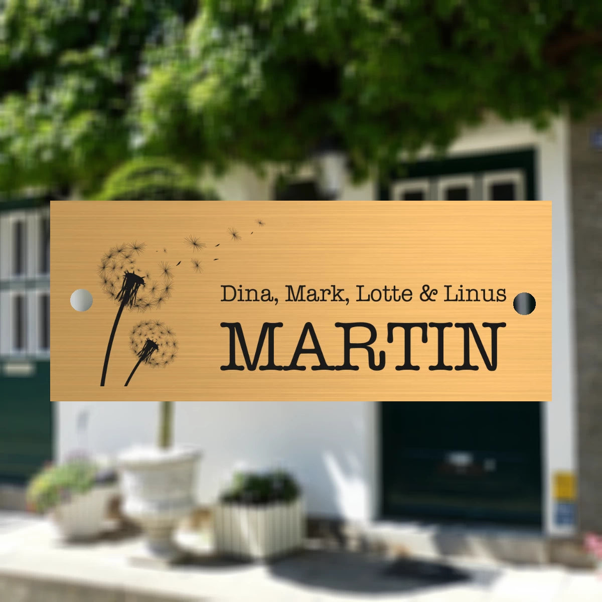 Messingschild mit Gravur | 150x60 mm | Personalisiertes Türschild aus Messing