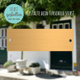 Messingschild mit Gravur | 180x60 mm | Personalisiertes Türschild aus Messing