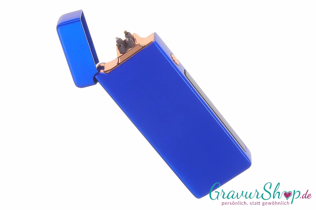 USB X Lichtbogen-Feuerzeug Blau geöffnet
