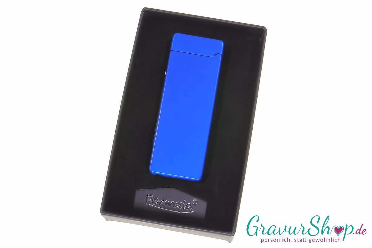 USB X Lichtbogen-Feuerzeug Blau in Geschenkbox