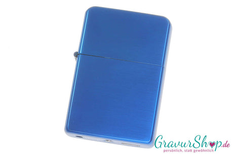 USB Glühspirale Feuerzeug blau mit Lasergravur