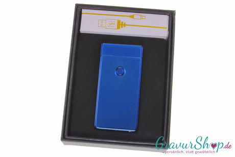 USB X Lichtbogen-Feuerzeug Blau in Geschenkbox