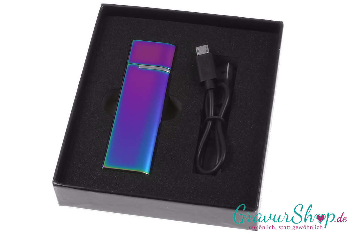 USB Glühspirale Feuerzeug 11 spectrum mit Gravur Geschenkbox