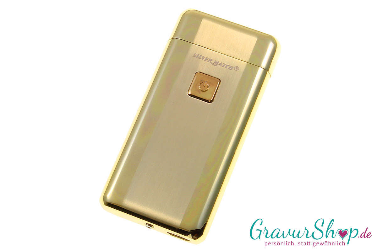 USB Lichtbogen Feuerzeug mit Gravur 07 gold