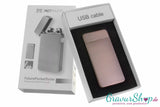 USB X Lichtbogen-Feuerzeug silber in Geschenkbox