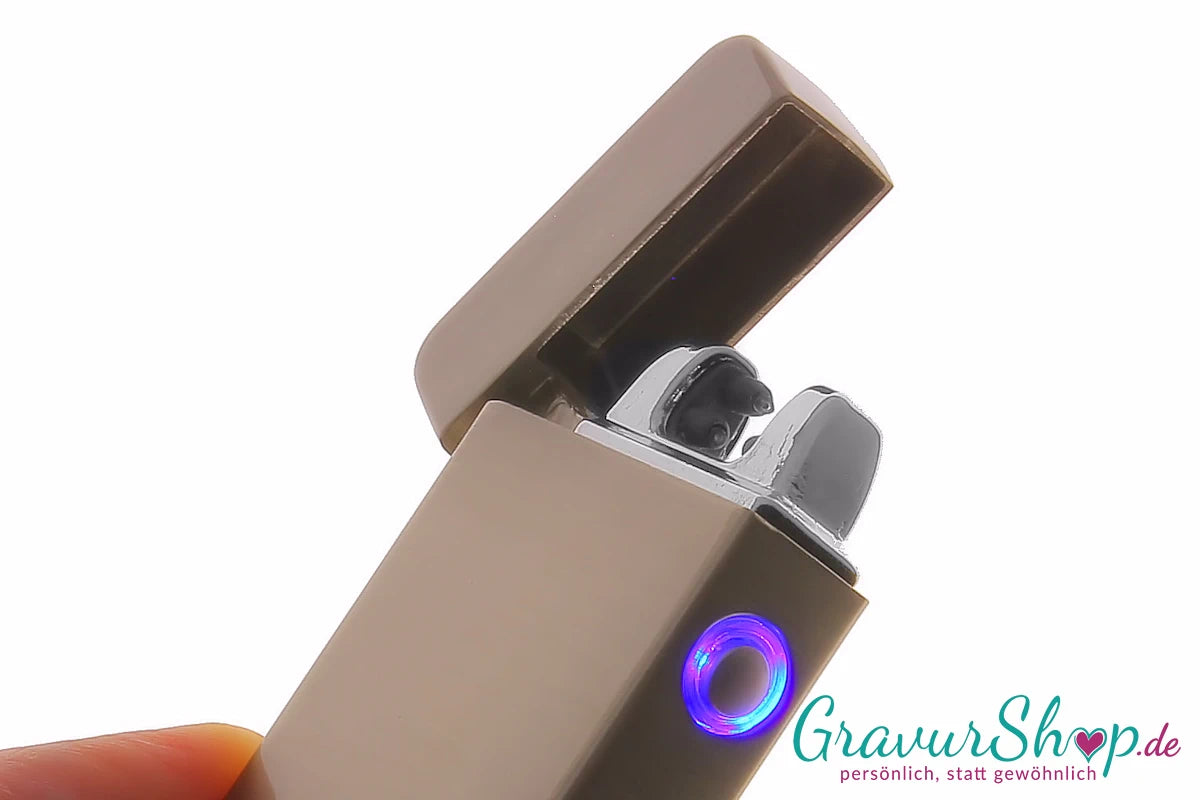 USB X Lichtbogen-Feuerzeug silber mit Gravur