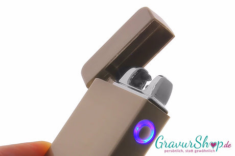 USB X Lichtbogen-Feuerzeug silber mit Gravur