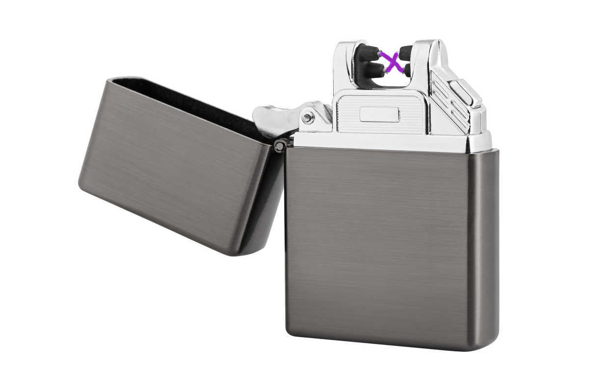 USB Lichtbogen Feuerzeug anthrazit mit Gravur