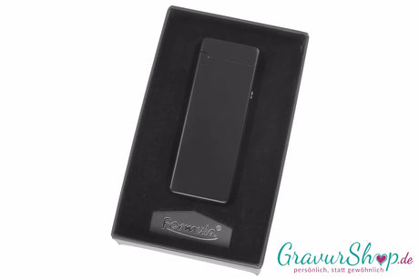 USB X Lichtbogen-Feuerzeug Schwarz in Geschenkbox