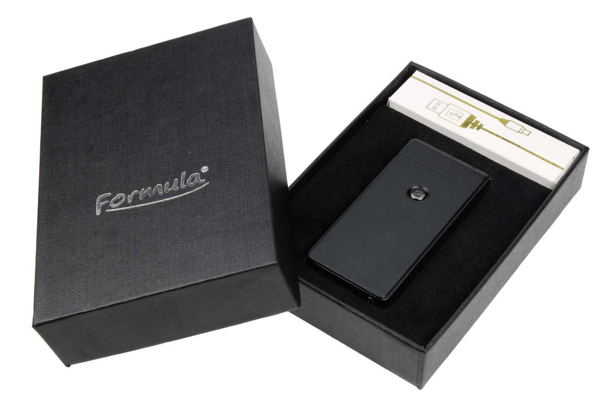 USB X Lichtbogen-Feuerzeug schwarz mit Gravur