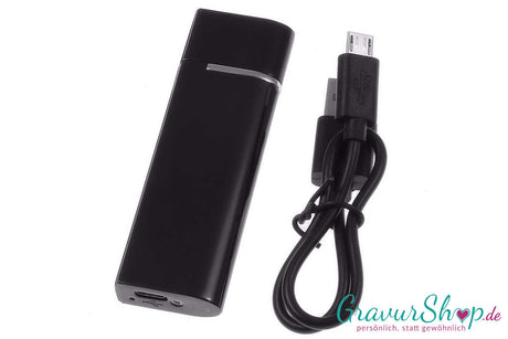 USB Glühspirale Feuerzeug 11 schwarz mit Lasergravur