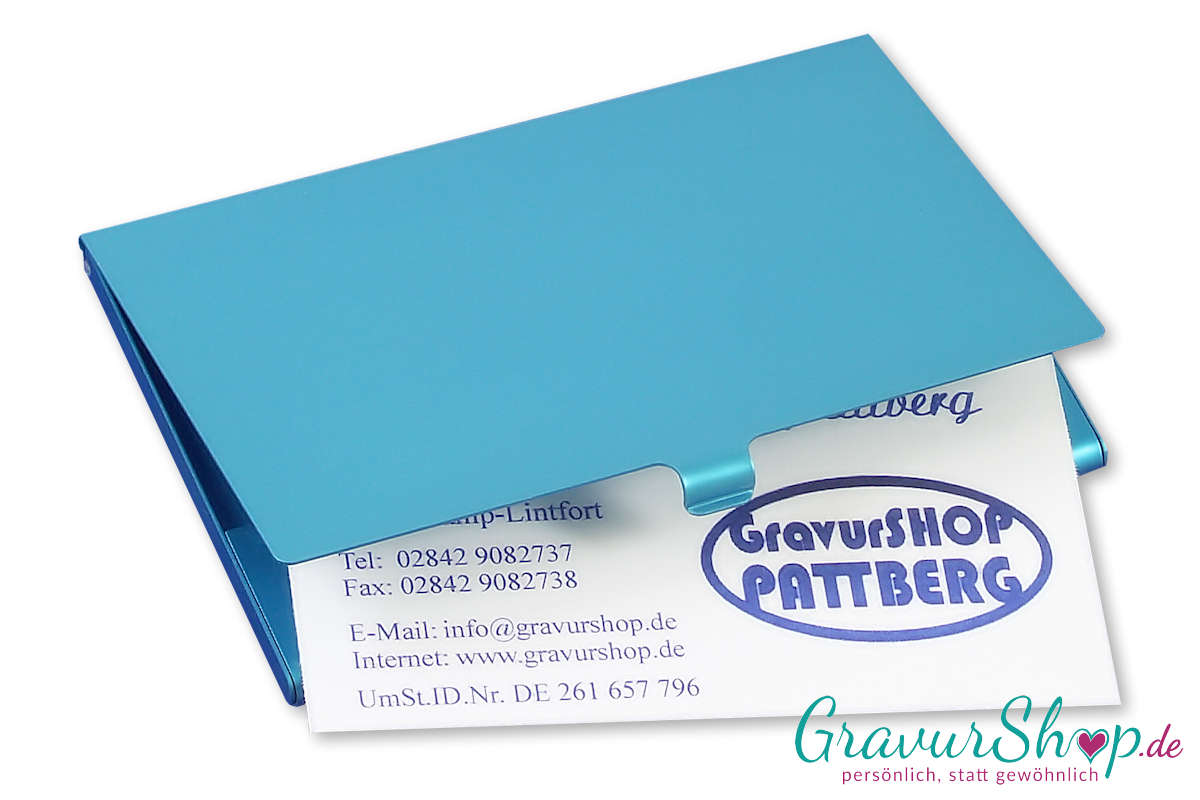 Visitenkartenetui 08 mit Gravur Blau Bild 4