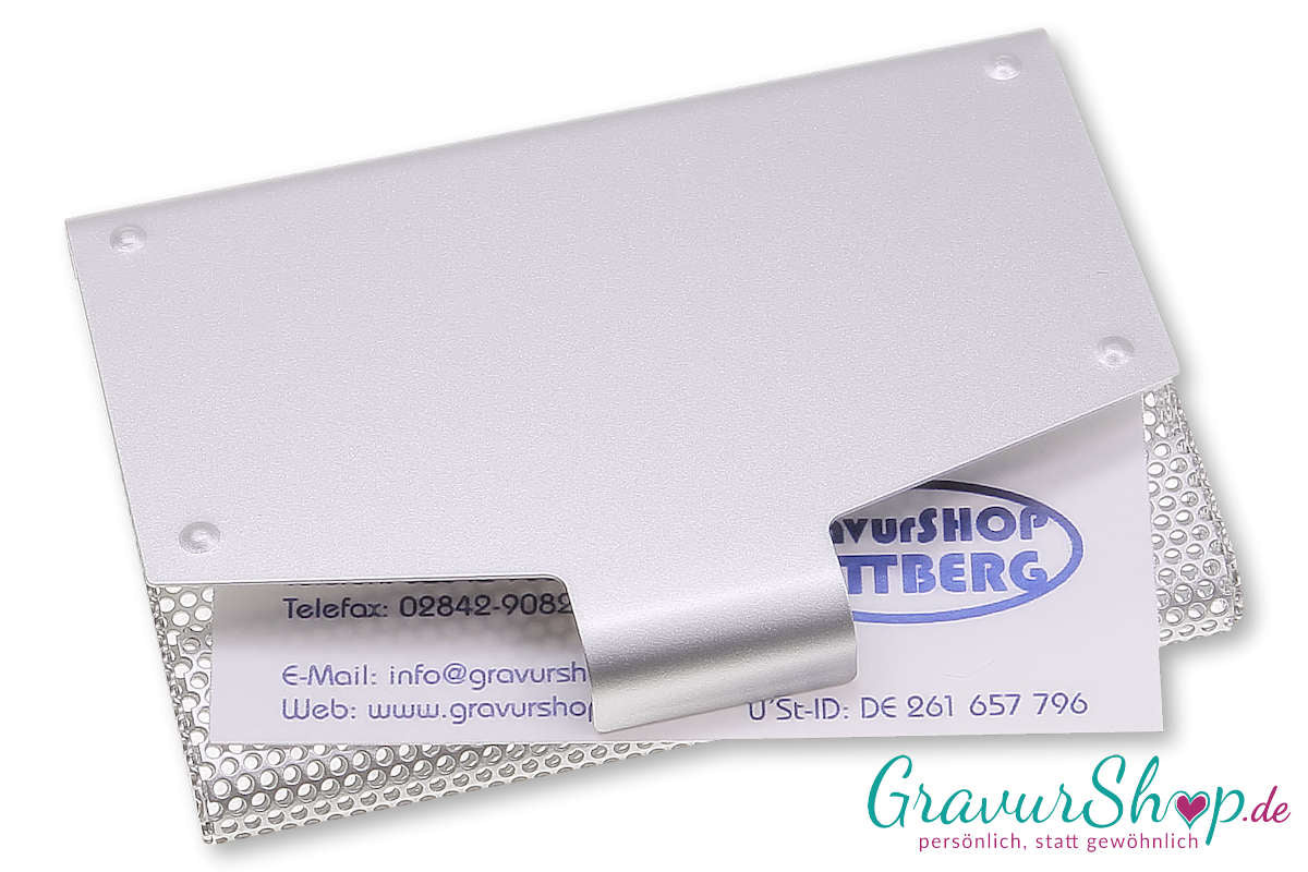 Visitenkartenetui 10 mit Gravur Silber Bild 2