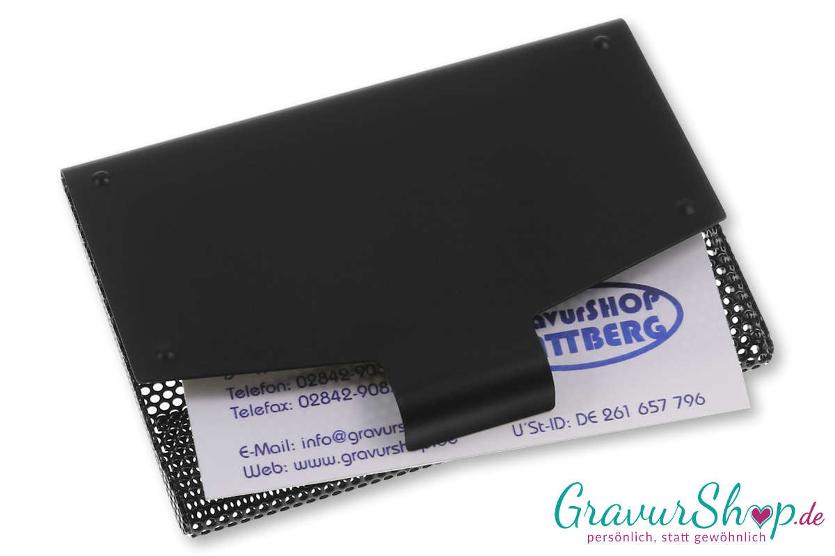 Visitenkartenetui 10 mit Gravur Schwarz Bild 5