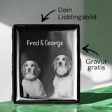 Zigarettenetui mit Fotogravur | Dein Bild graviert | Schwarzes Etui in Geschenkbox