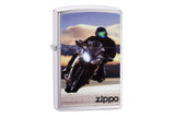 Zippo Chrom Gebürstet Motor Bike Design mit Lasergravur