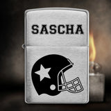 Zippo | American Football - Helm | Personalisiert mit Namen