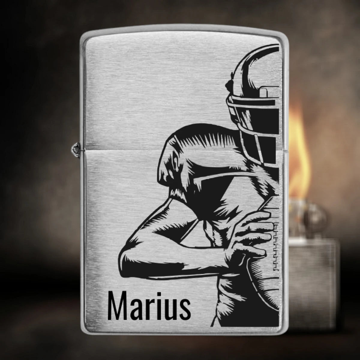 Zippo | American Football - Spieler | Personalisiert mit Namen
