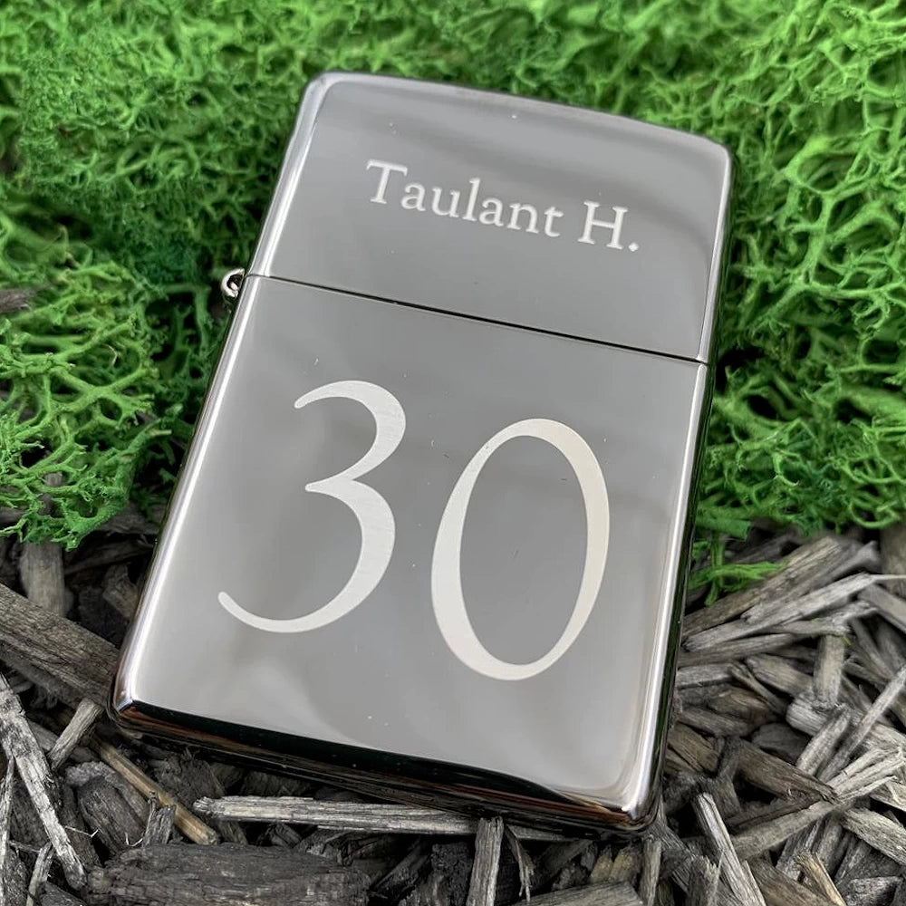 Original Zippo® Black Ice | Feuerzeug mit Gravur | Personalisiertes Sturmfeuerzeug