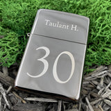 Original Zippo® Black Ice | Feuerzeug mit Gravur | Personalisiertes Sturmfeuerzeug