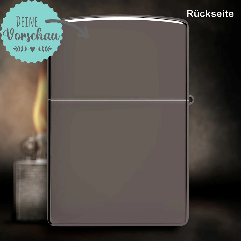 Original Zippo® Black Ice | Feuerzeug mit Gravur | Personalisiertes Sturmfeuerzeug