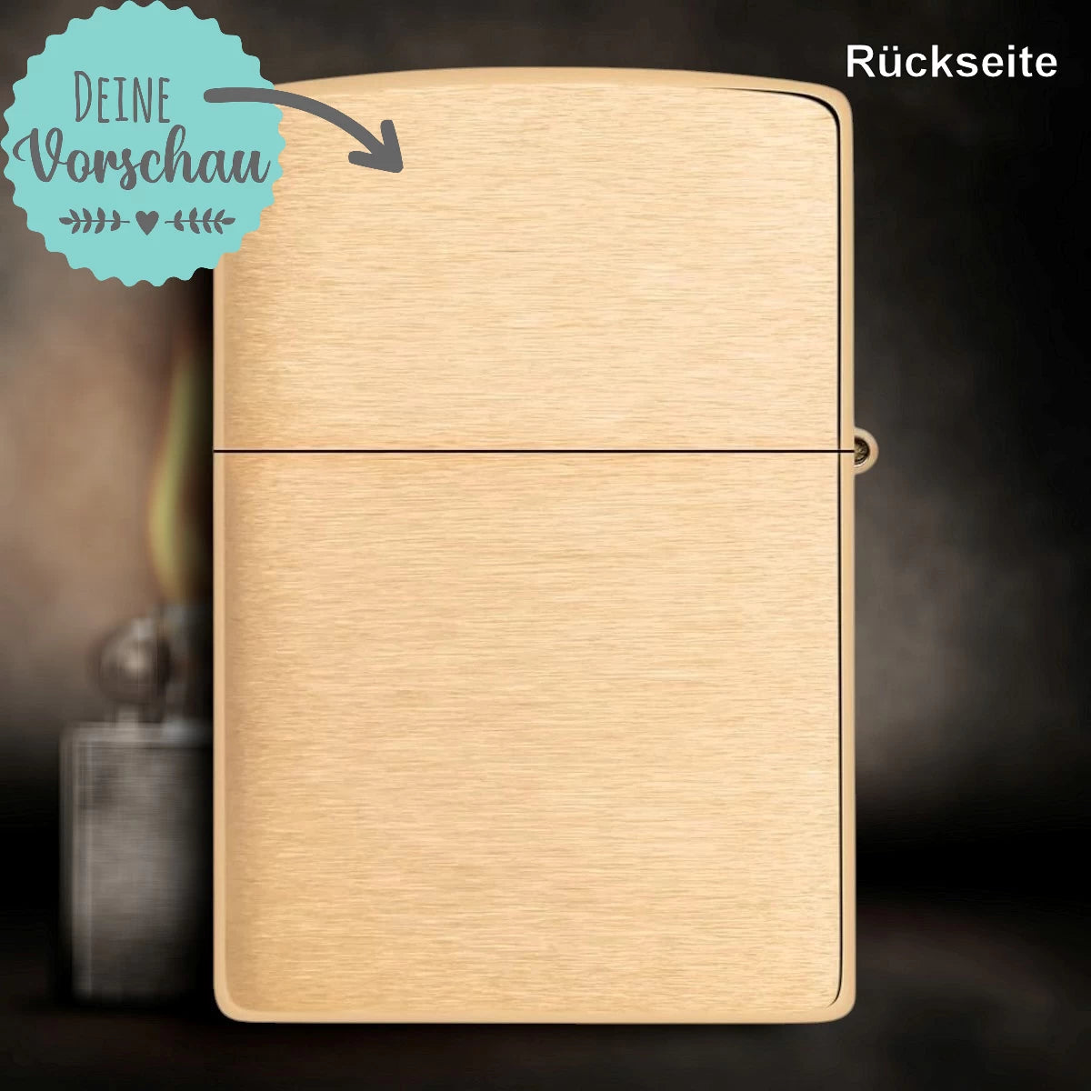 Original Zippo® Brass Brushed | Feuerzeug mit Gravur | Personalisiertes Sturmfeuerzeug