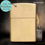 Original Zippo® Brass High Polished | Feuerzeug mit Gravur | Personalisiertes Sturmfeuerzeug