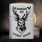 Original Zippo mit Gravur | Jagen - Hirsch - Waidmanns Heil | Personalisiertes Geschenk