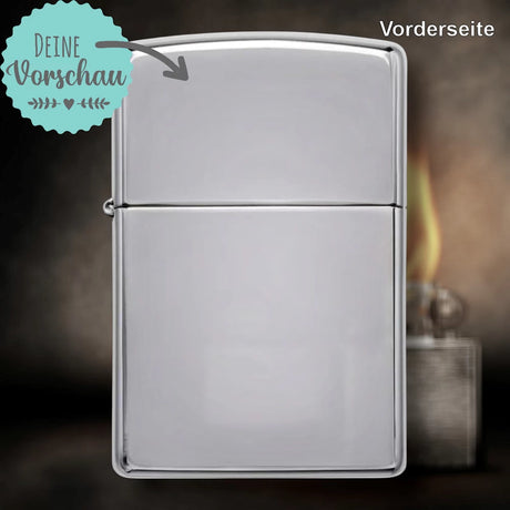 Original Zippo® Chrome High Polish | Feuerzeug mit Gravur | Personalisiertes Sturmfeuerzeug