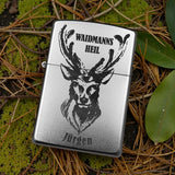 Original Zippo mit Gravur | Jagen - Hirsch - Waidmanns Heil | Personalisiertes Geschenk