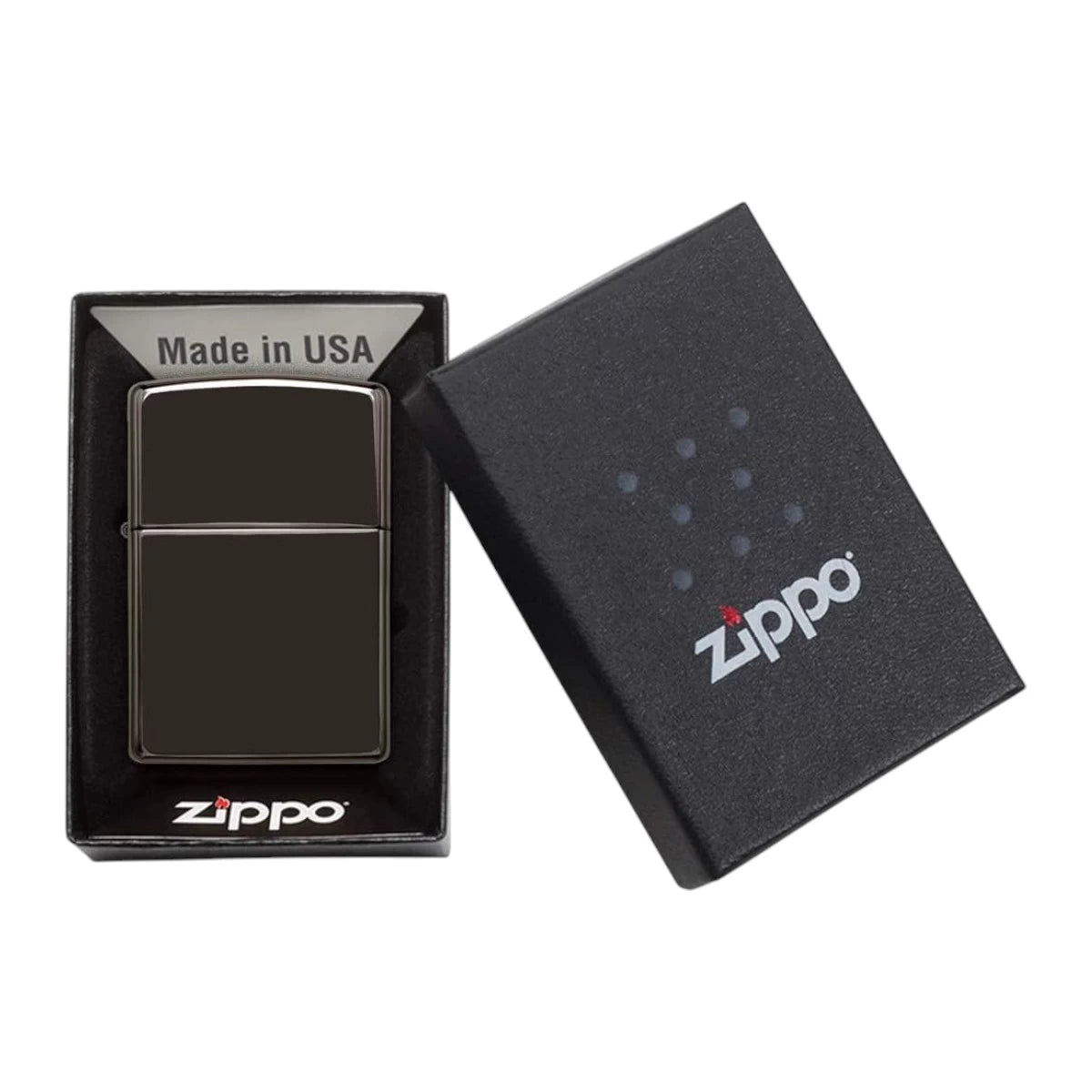 Zippo mit Fotogravur | Personalisiertes Sturmfeuerzeug mit deinem Bild | High Polish Black Ebony