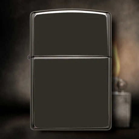 Zippo mit Fotogravur | Personalisiertes Sturmfeuerzeug mit deinem Bild | High Polish Black Ebony