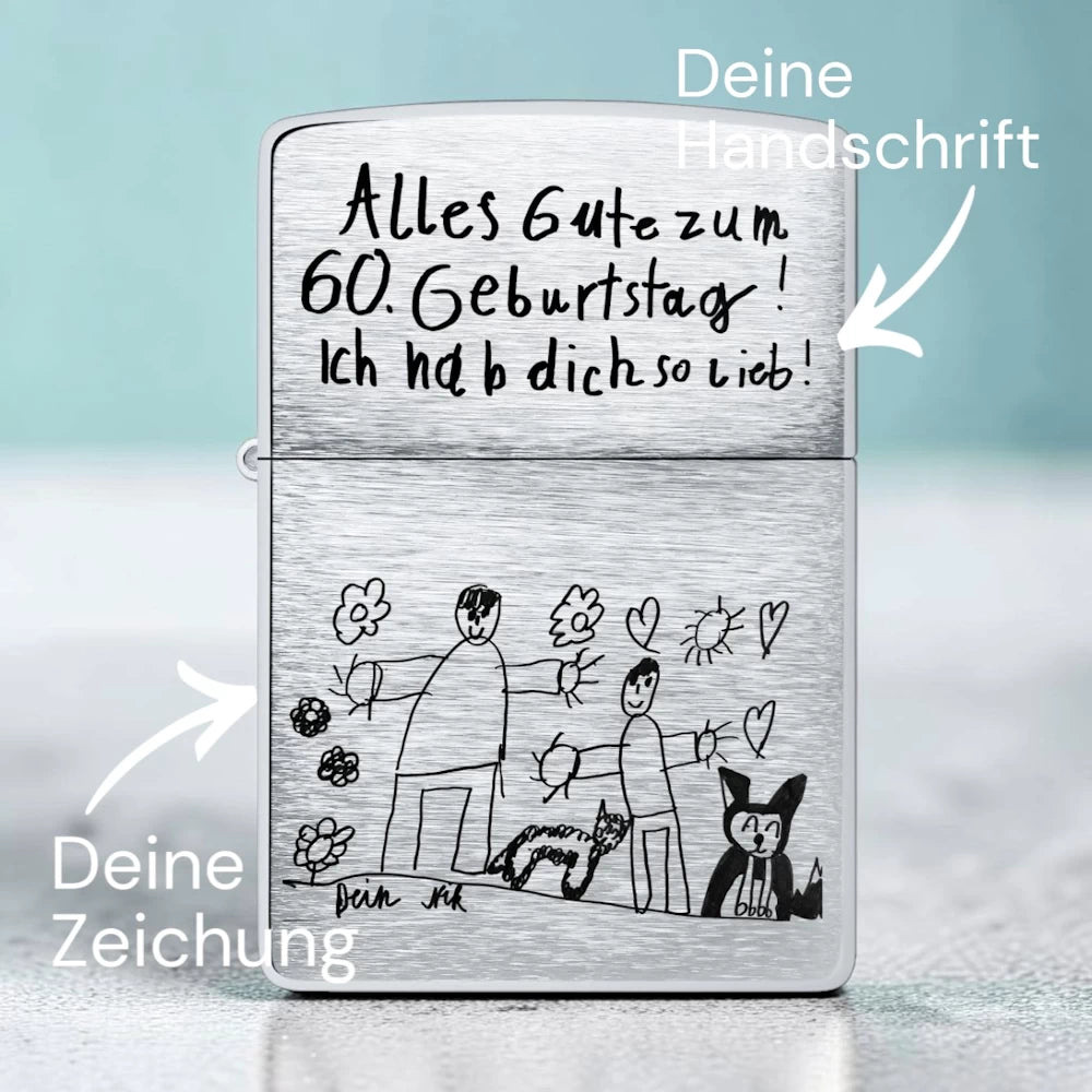 Zippo with engraving - your handwriting / drawing