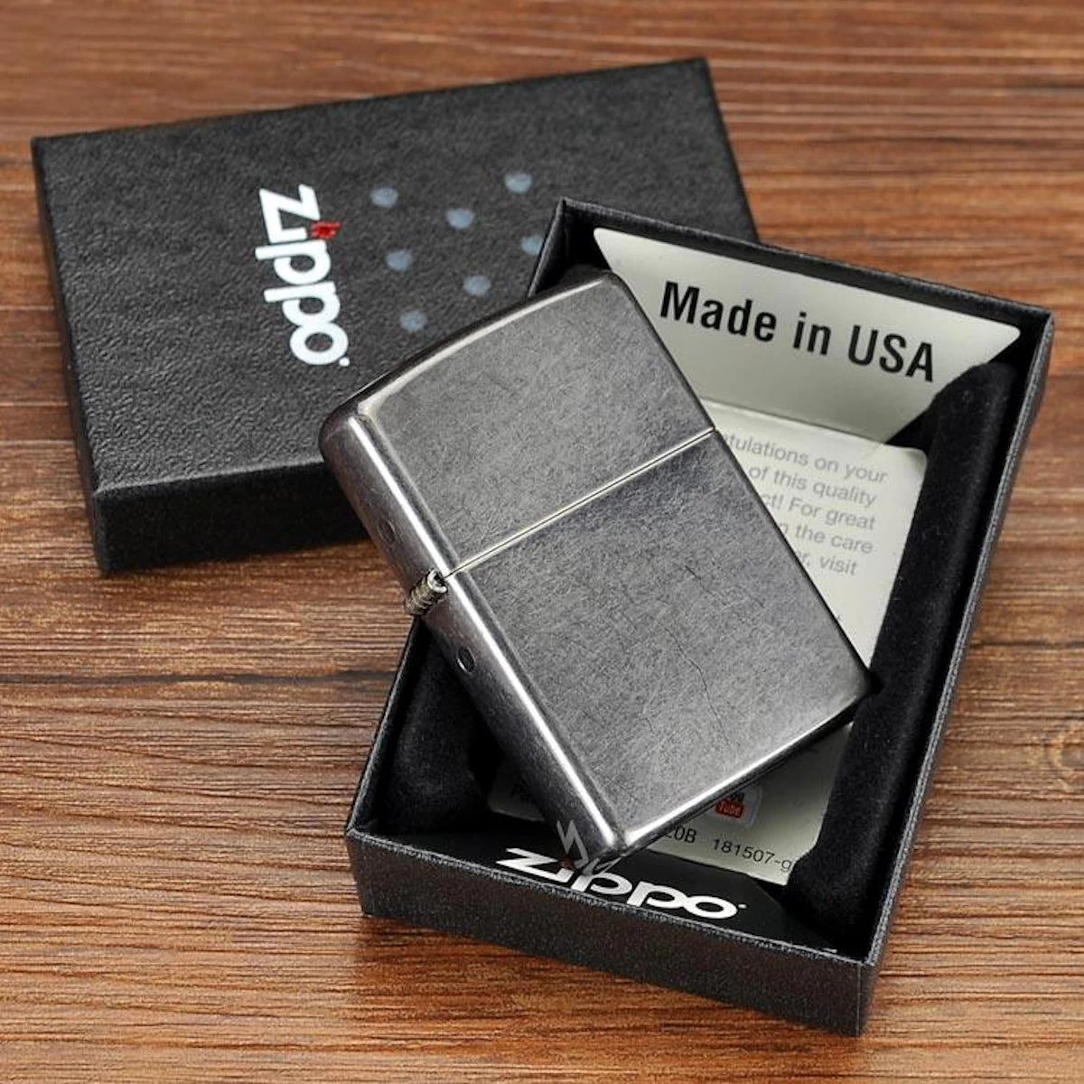 Original Zippo® Gray Dusk | Feuerzeug mit Gravur | Personalisiertes Sturmfeuerzeug