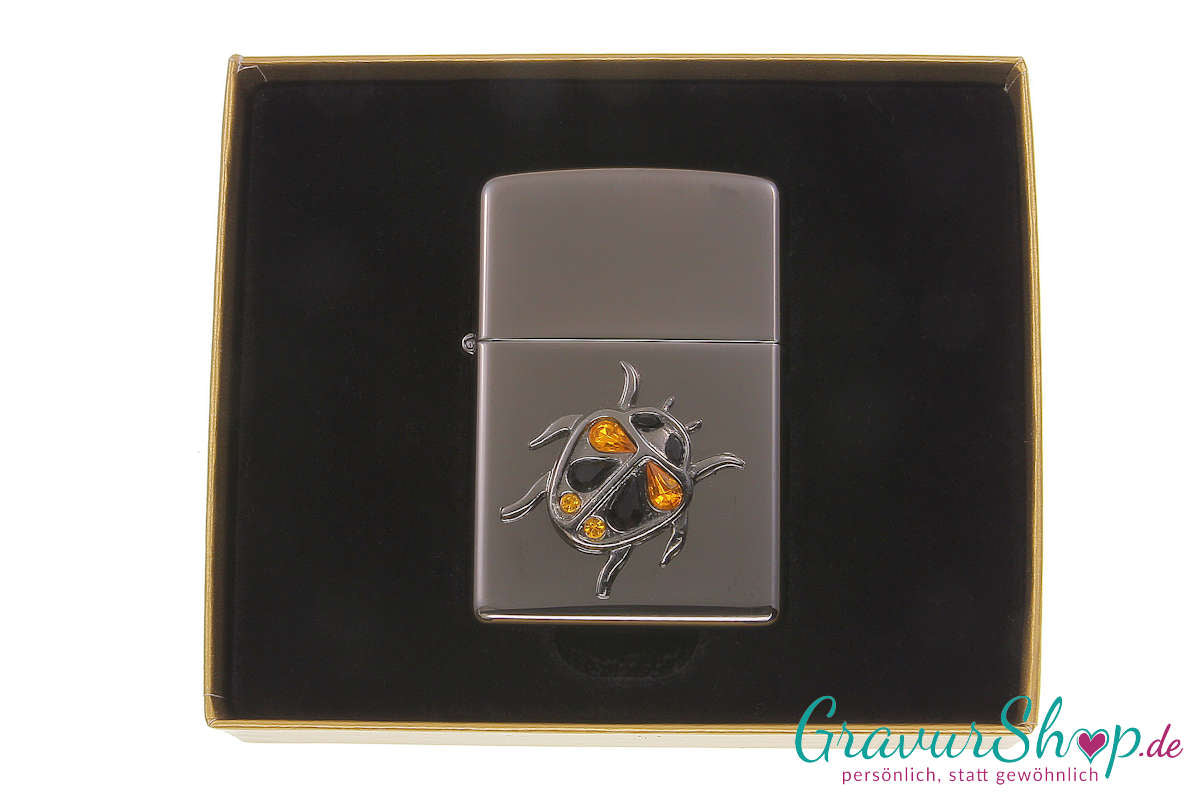 Zippo Black Ice Käfer mit Gravur