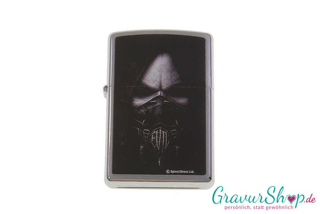 Zippo chrom gebürstetes Design Druck mit persönlicher Gravur