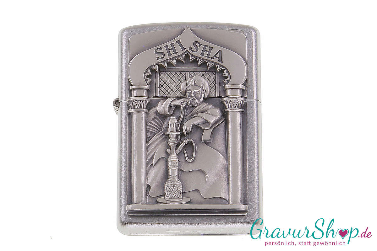 Zippo Chrome gebürstet SHI SHA mit Gravur