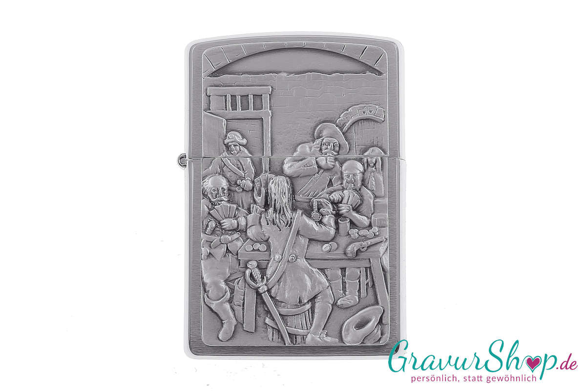 Zippo Pirates Inn Emblem mit Gravur