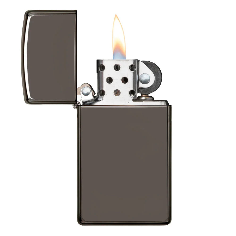 Zippo®Slim mit Gravur | Black Ice | Personalisiertes Sturmfeuerzeug