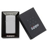 Zippo®Slim mit Gravur | Chrome High Polish | Personalisiertes Sturmfeuerzeug