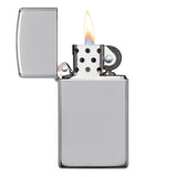 Zippo®Slim mit Gravur | Chrome High Polish | Personalisiertes Sturmfeuerzeug
