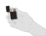 Zippo®Slim mit Gravur | High Polish Black - Ebony | Personalisiertes Sturmfeuerzeug